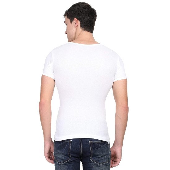 CRYSTAL VEST (3 Pcs) Men's Sleeveless Cotton White Rib Vest- U Shape Neck CRYSTAL VEST (3 Pcs) Men's Sleeveless Cotton White Rib Vest- U Shape Neck