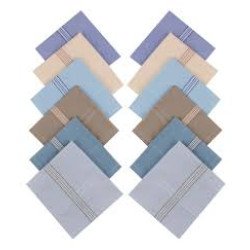 MEN'S HANDKERCHIEF (12Pcs) JENTS HANKY BIG SIZE