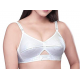 Shalini Bra (2Pcs) Kiran, Elastic Strap White Plain Non-Padded COTTON BRA