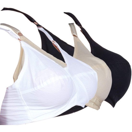 TEENAGER BRA Women's Cotton Non-Padded Wire Free Full Coverage Bra (3 Pcs) Elasic Strap (White, Skin, Black) TEENAGER BRA Women's Cotton Non-Padded Wire Free Full Coverage Bra (3 Pcs) Elasic Strap (White, Skin, Black)